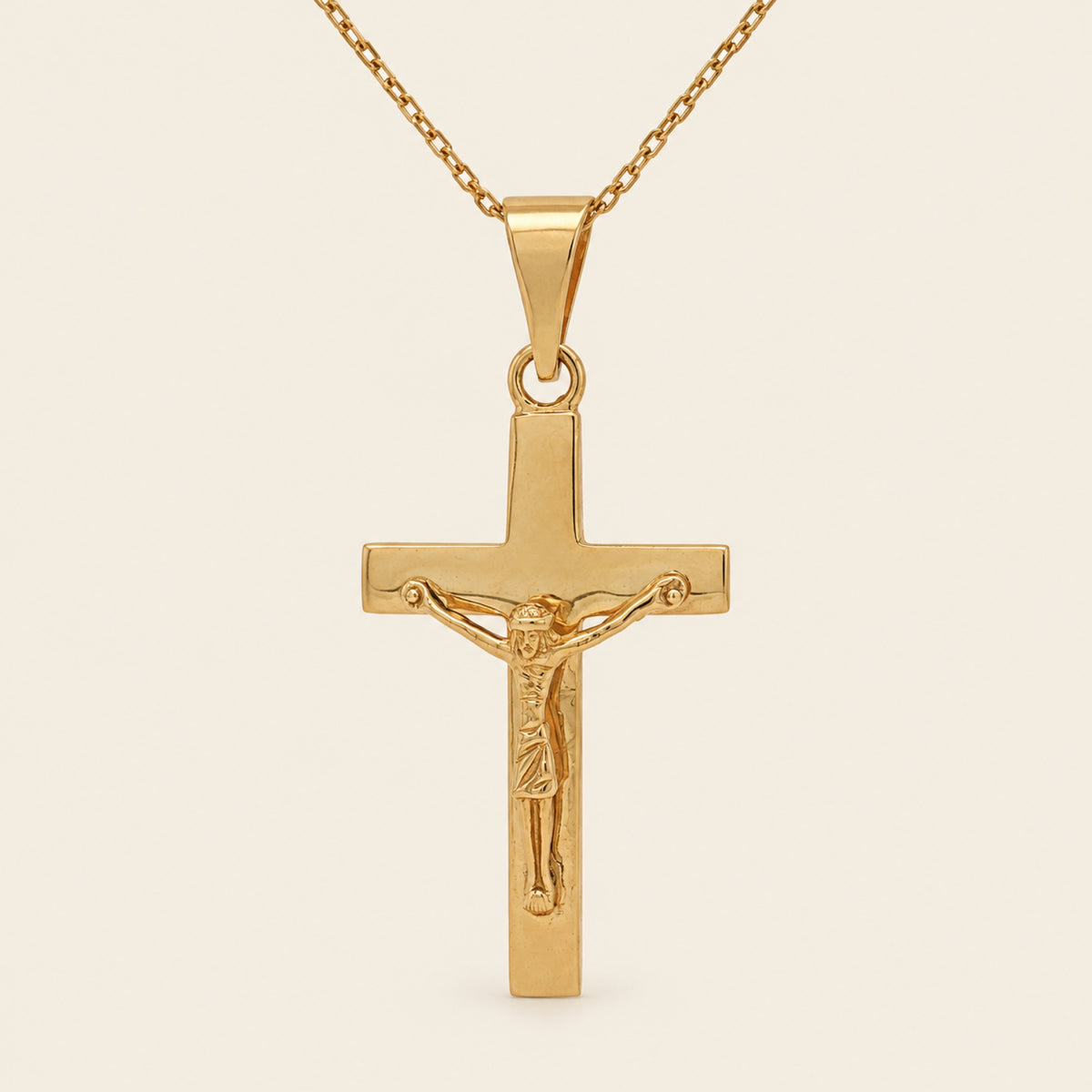 Dije de Crucifijo de Oro Amarillo 10k con Cristo