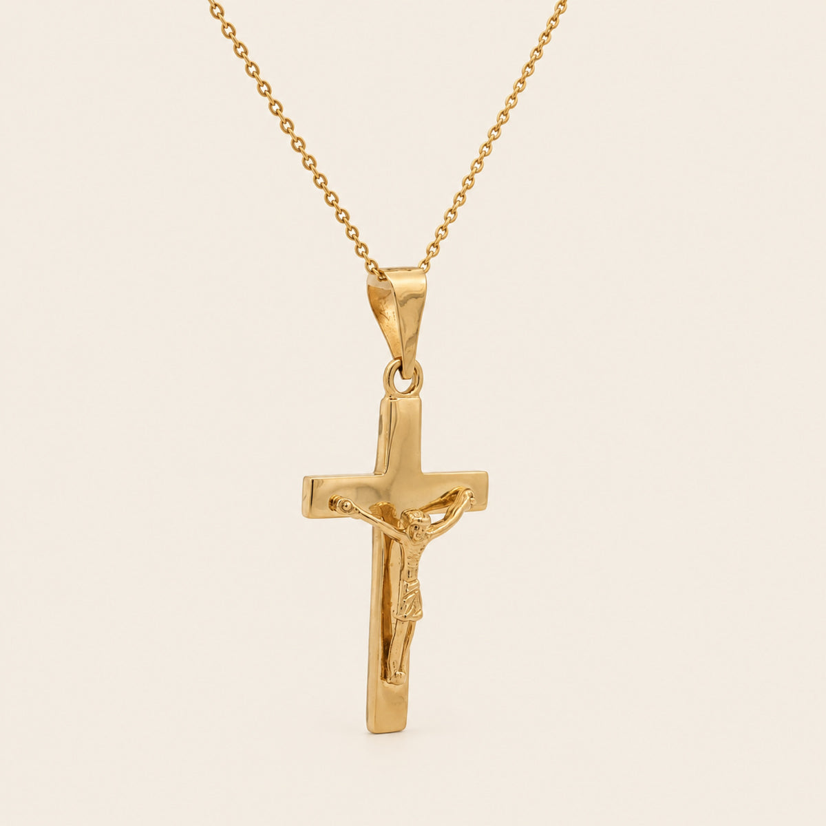 Dije de Crucifijo de Oro Amarillo 10k con Cristo