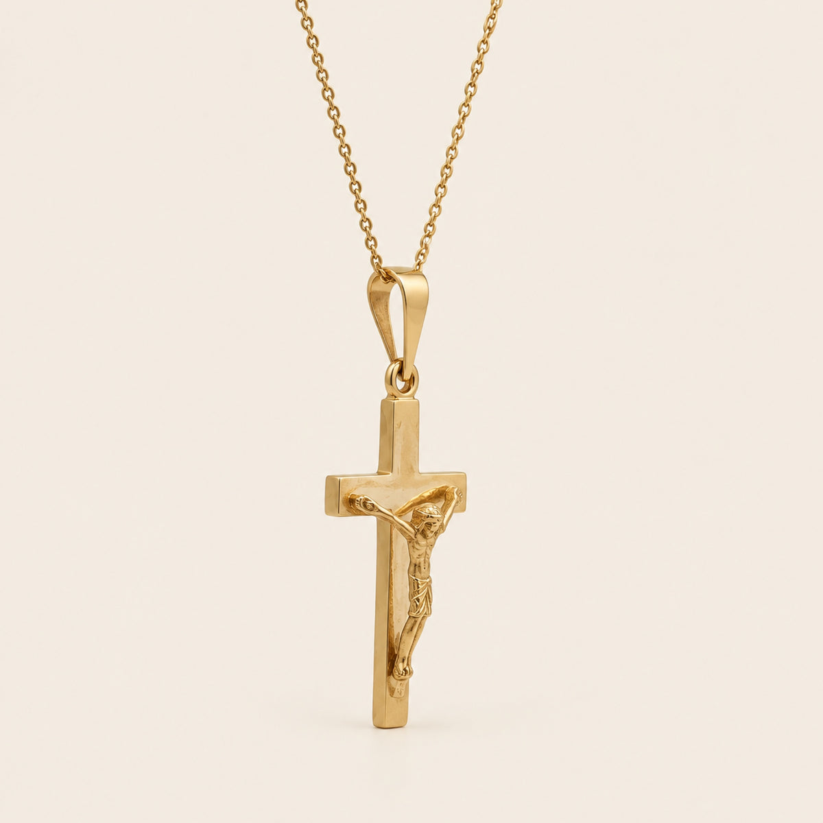 Dije de Crucifijo de Oro Amarillo 10k con Cristo