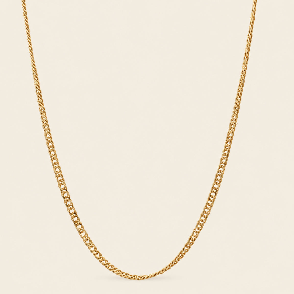 Cadena de Eslabones Barbados Planos de Oro Amarillo 10k