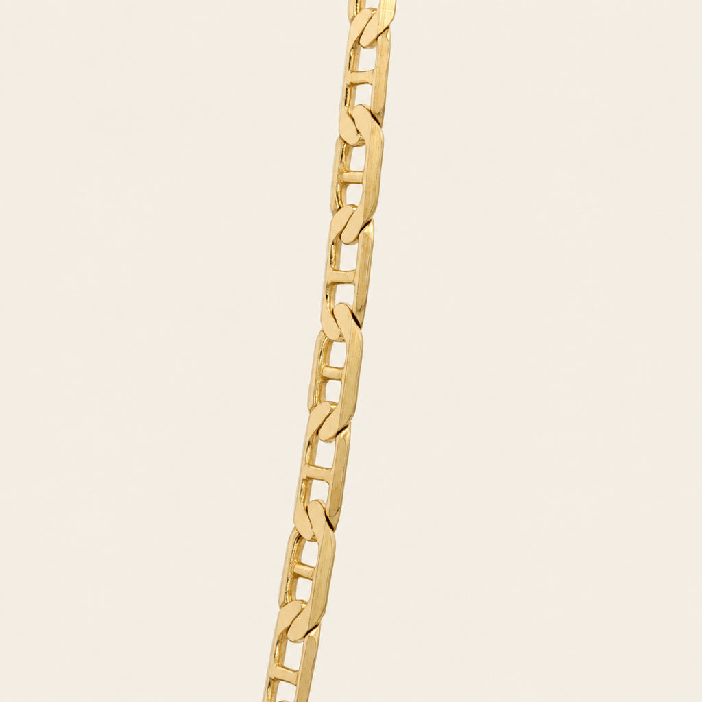 Cadena de Eslabones Alternados de Oro Amarillo 10k