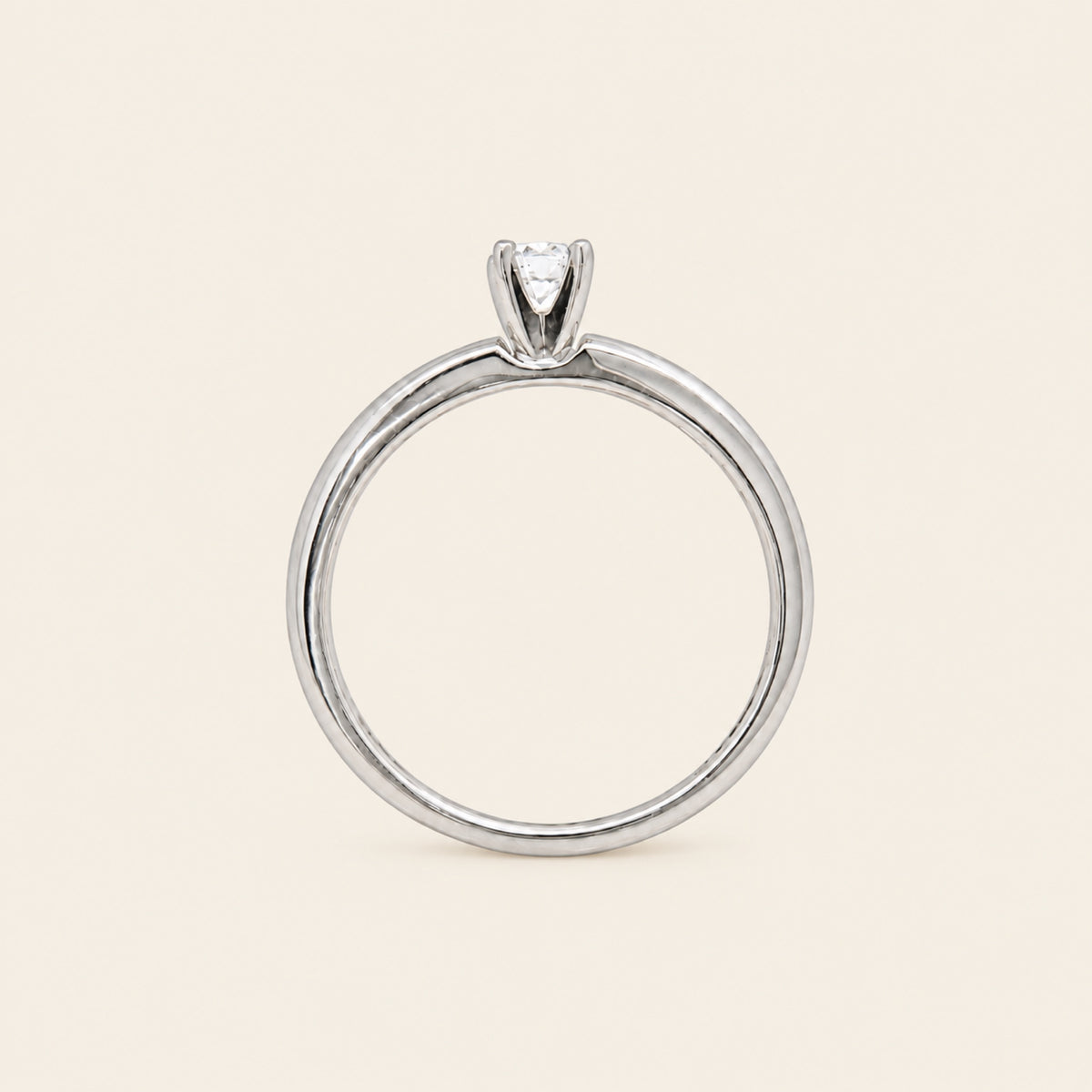 Anillo Solitario de Compromiso de Oro Blanco 14k con Diamante de Laboratorio
