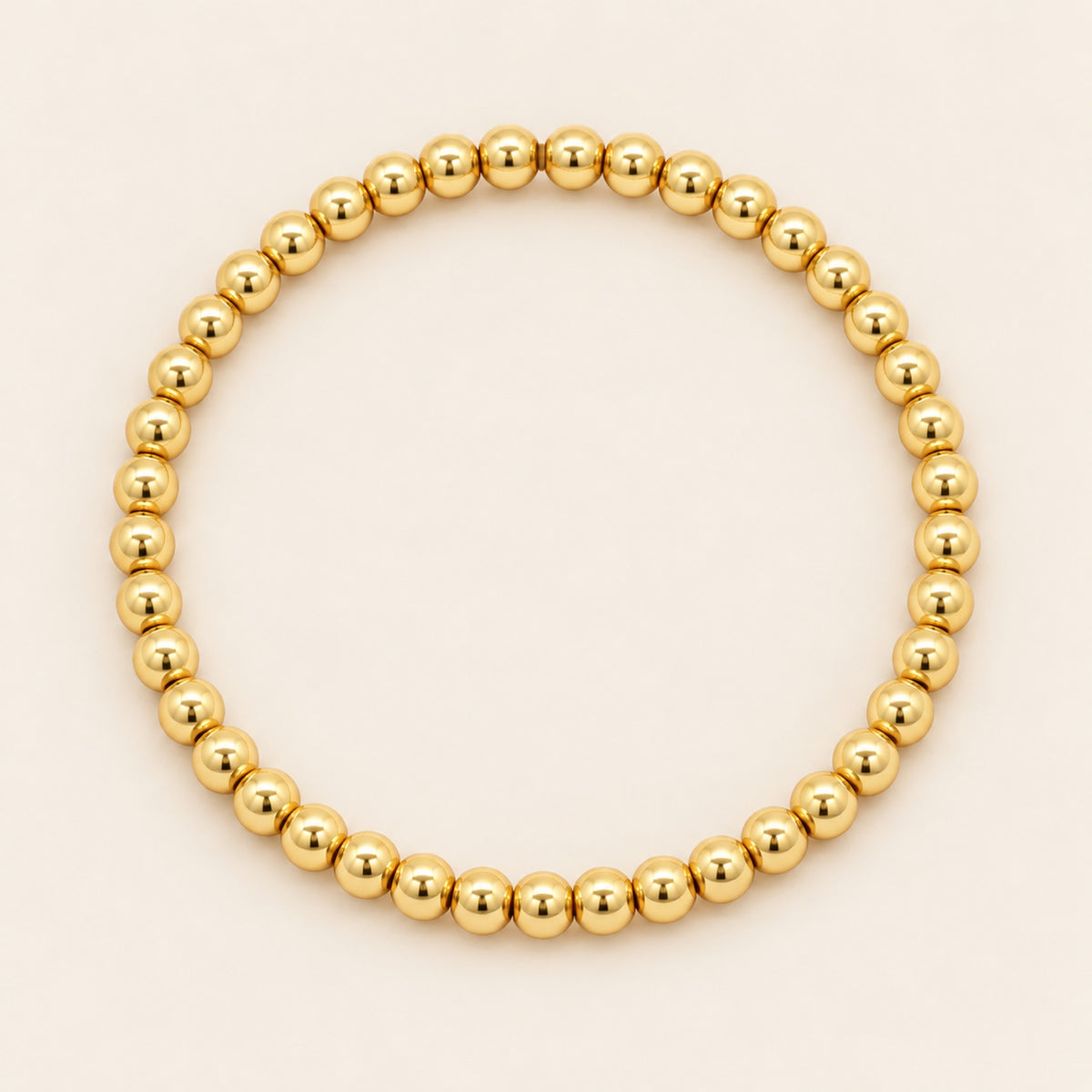 Pulsera Elástica de Oro Laminado con Esferas Pequeñas