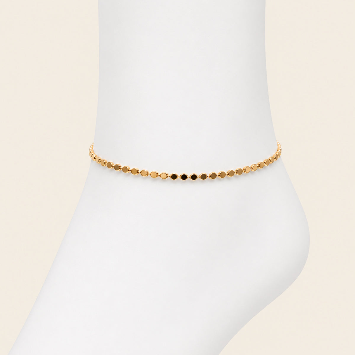 Tobillera de Oro Laminado con Cadena de Plaquitas
