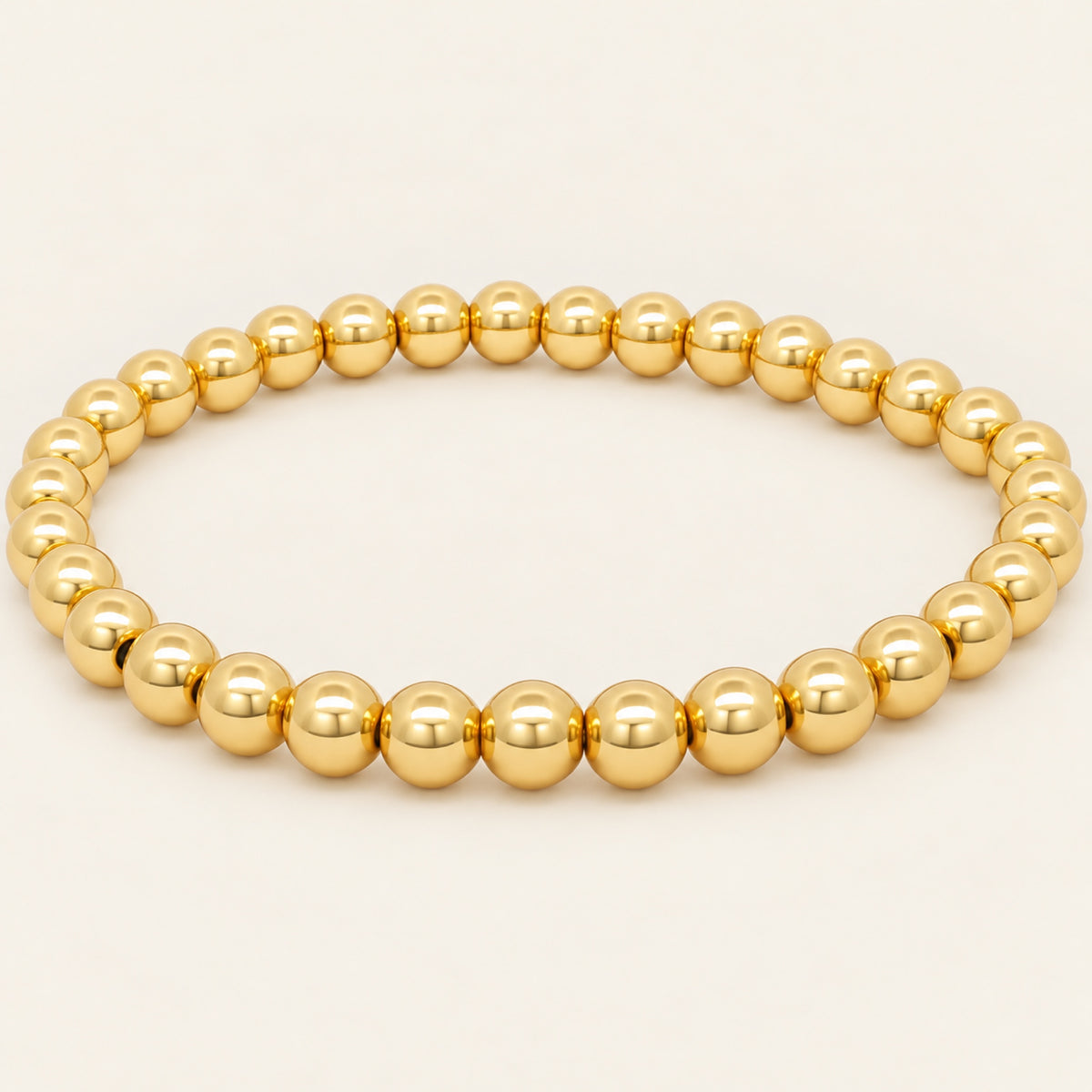 Pulsera Elástica de Oro Laminado con Esferas