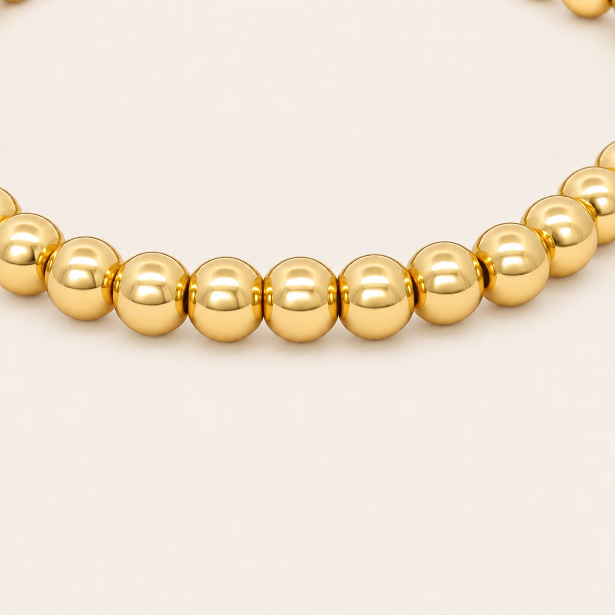 Pulsera Elástica de Oro Laminado con Esferas
