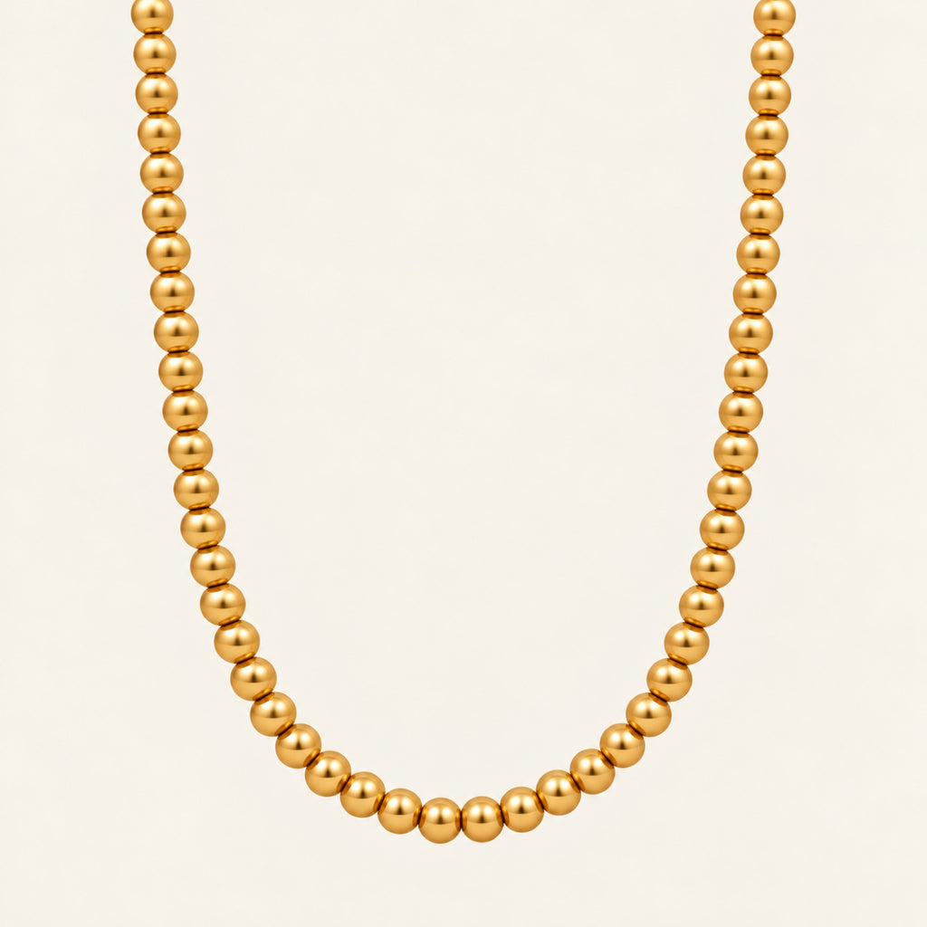 Collar de Oro Laminado con Esferas