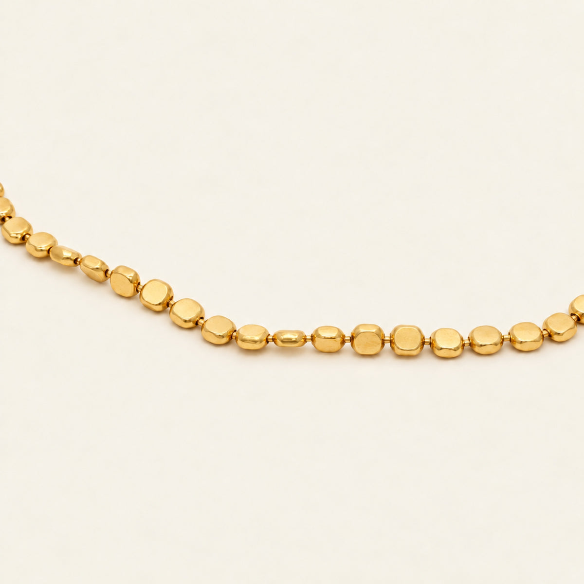 Pulsera de Oro Laminado con Bolitas Planas y Extensión