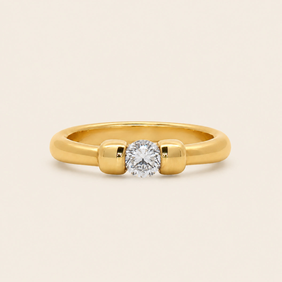 Anillo de Compromiso Tension de Oro Amarillo 14k con Diamante