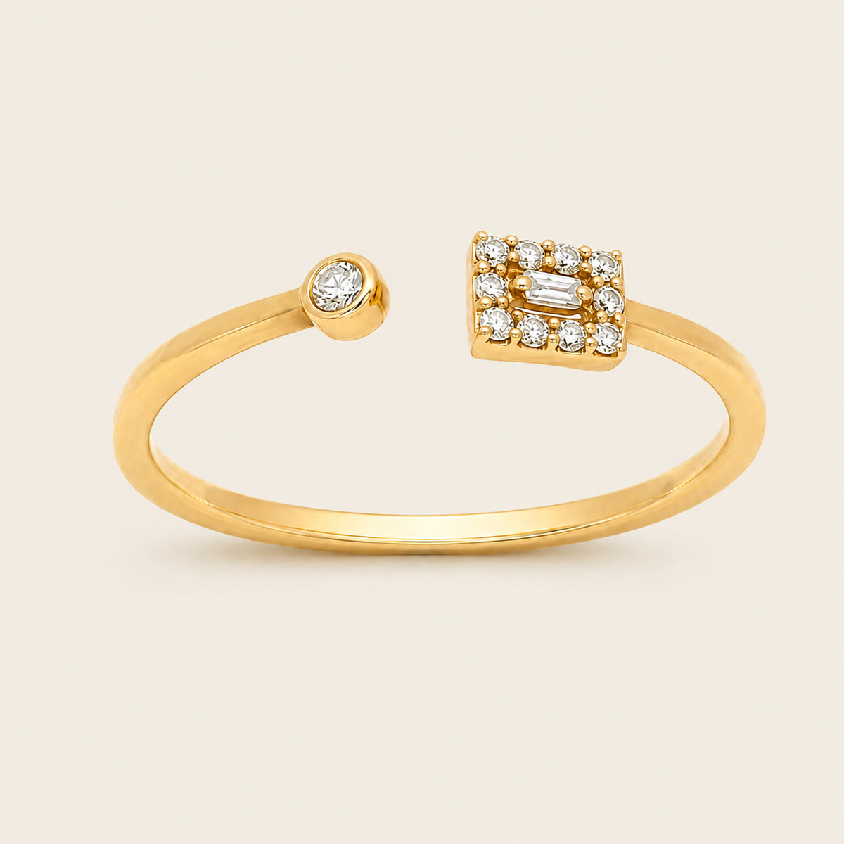 Fabiana – Anillo Abierto de Oro Amarillo 14k con Diamantes