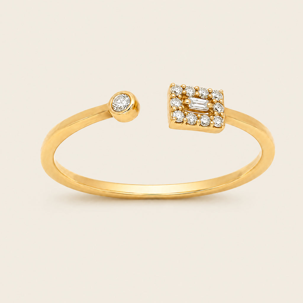 Fabiana – Anillo Abierto de Oro Amarillo 14k con Diamantes