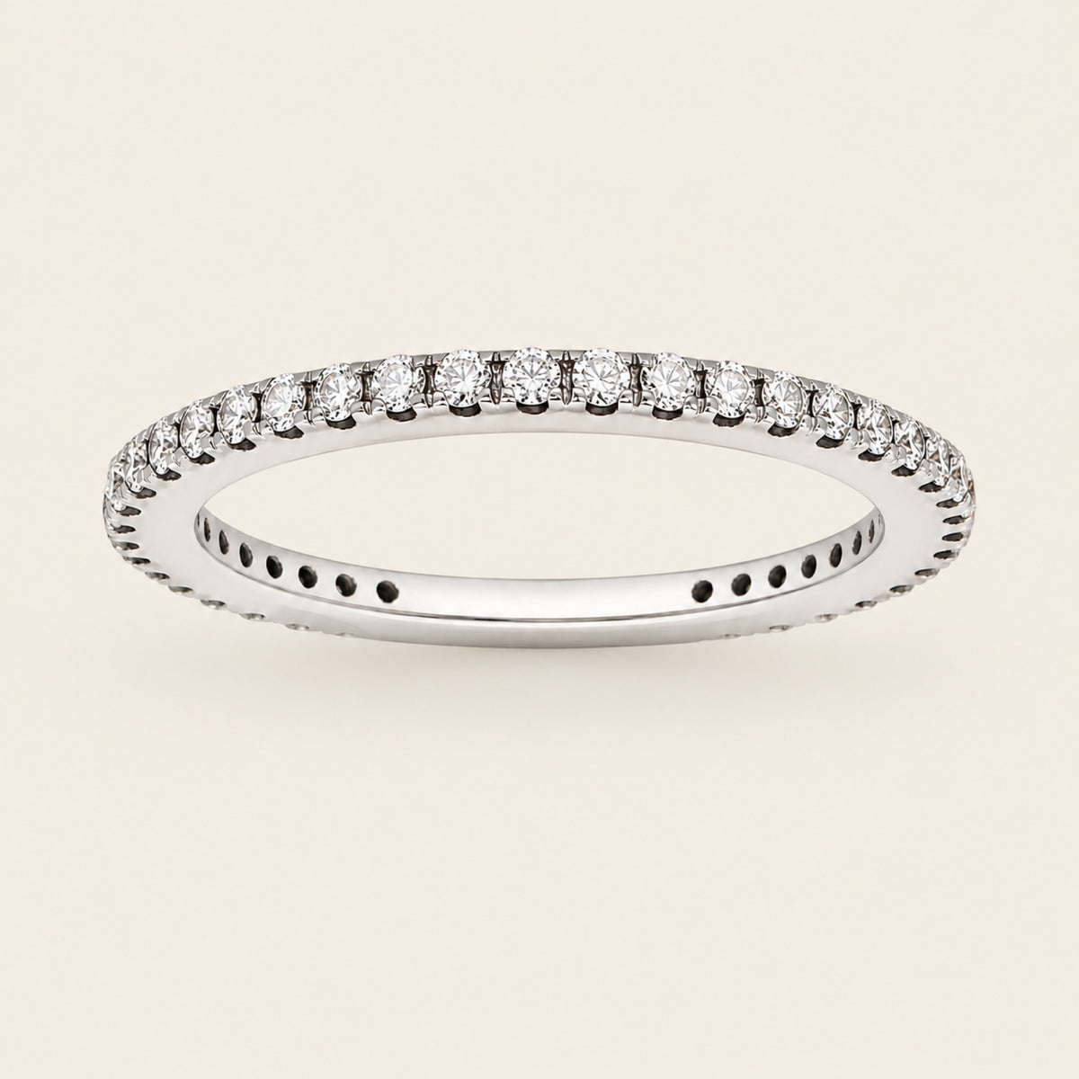 Alianza / Churumbela Eternity de Oro Blanco 14k con Diamante
