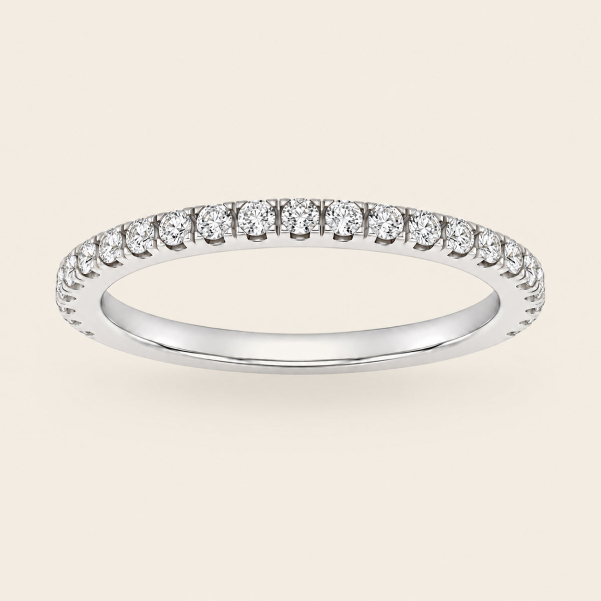 Alianza / Churumbela Eternity de Oro Blanco 14k con Diamante de Laboratorio
