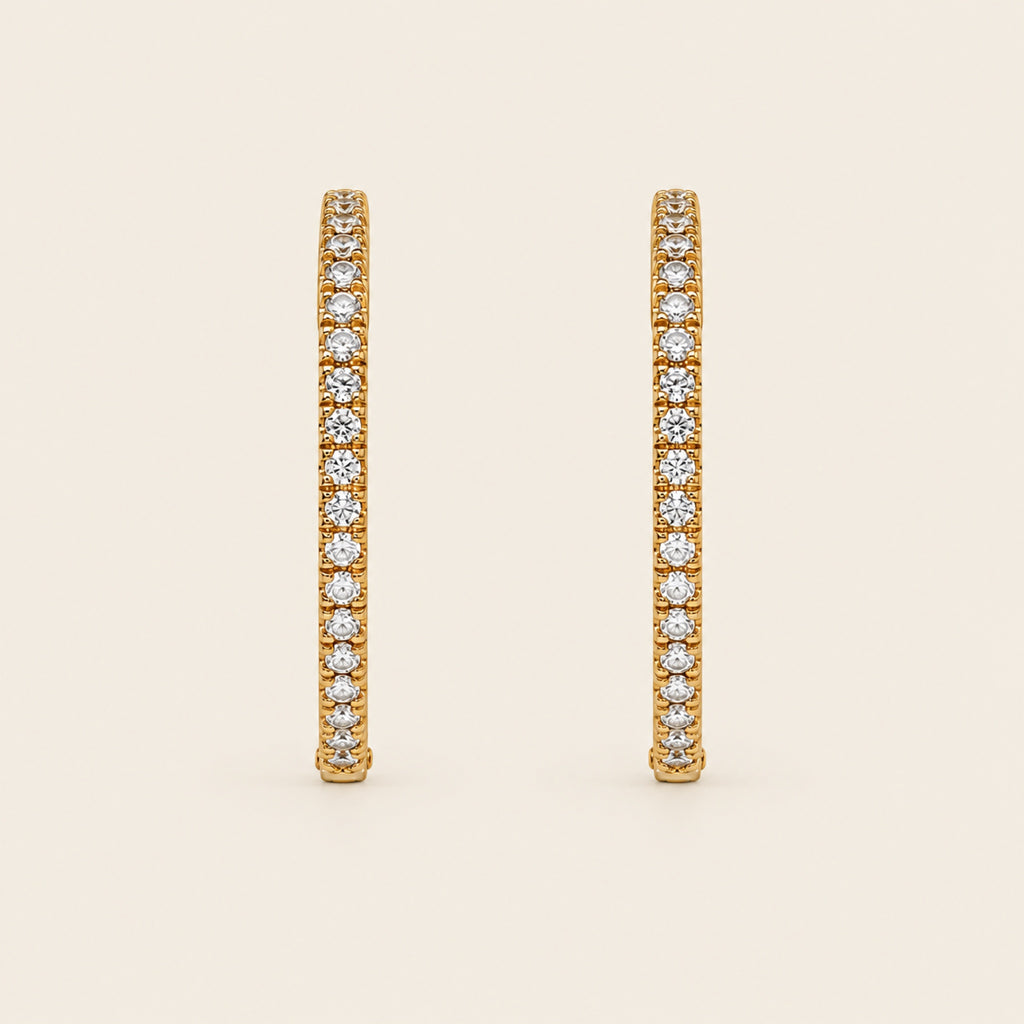 Teresa – Huggies de Oro Amarillo 18k con Diamante