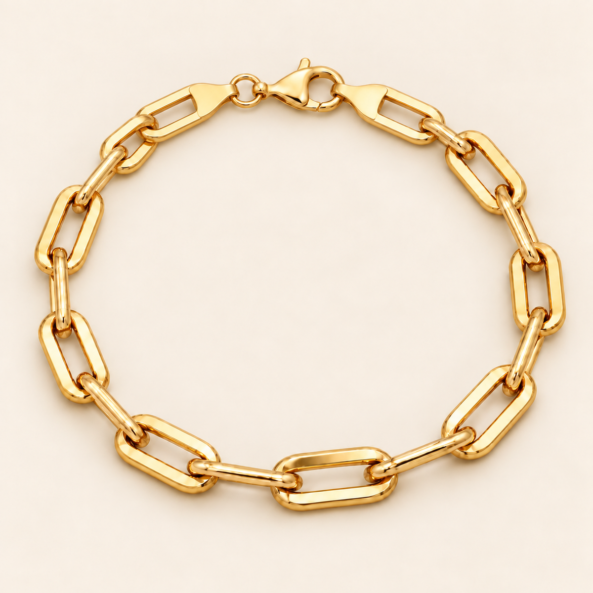 Pulsera de Eslabones Alargados de Oro Amarillo 10k