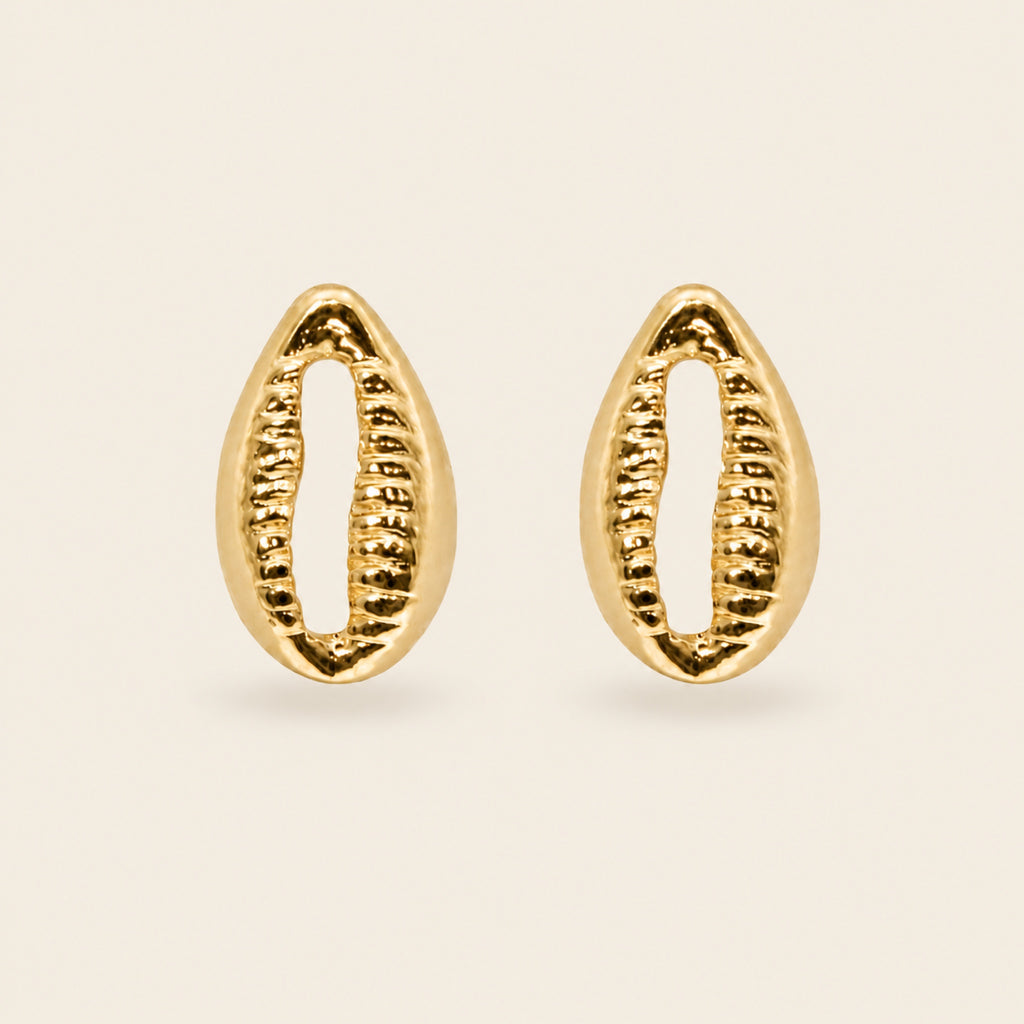 Aretes de Concha de Oro Laminado 18k