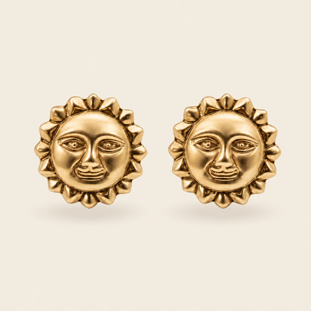Aretes de Sol de Oro Laminado 18k