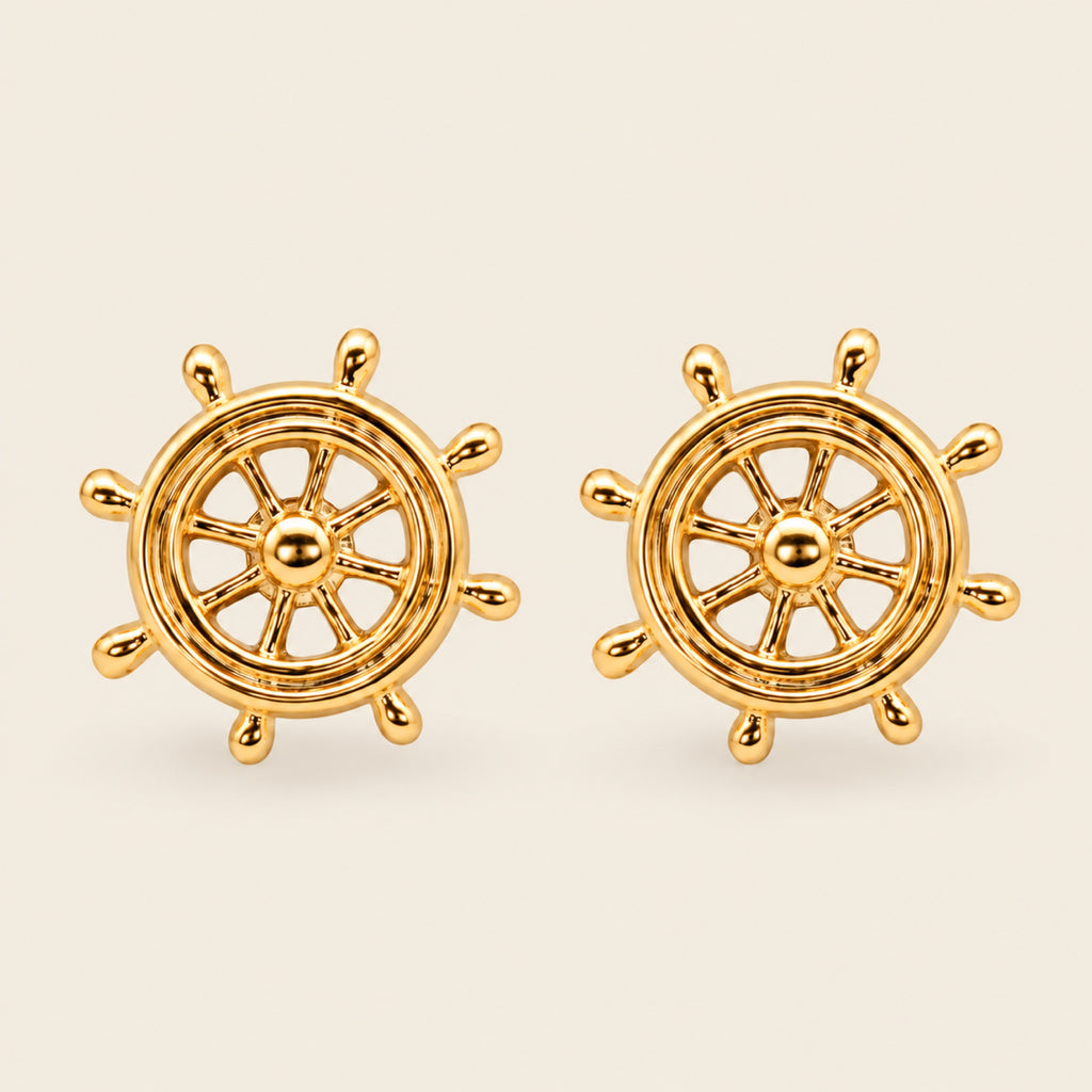 Aretes de Timón de Oro Laminado 18k