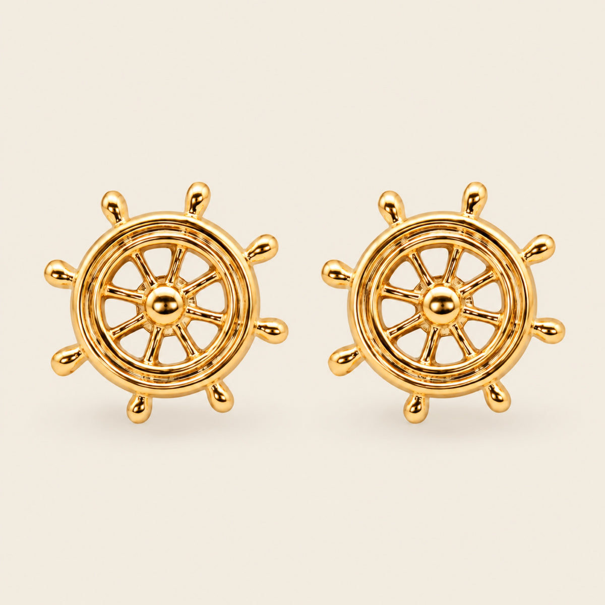 Aretes de Timón de Oro Laminado 18k