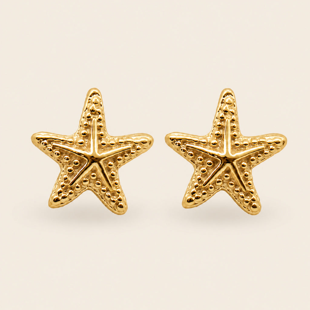 Aretes de Estrella de Mar de Oro Laminado 18k