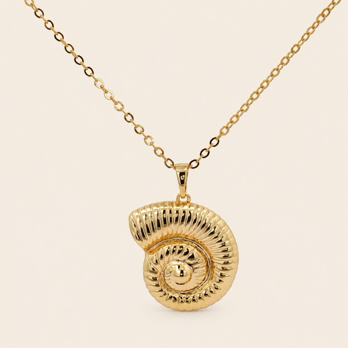 Juego de Gargantilla y Aretes de Caracol de Oro Laminado