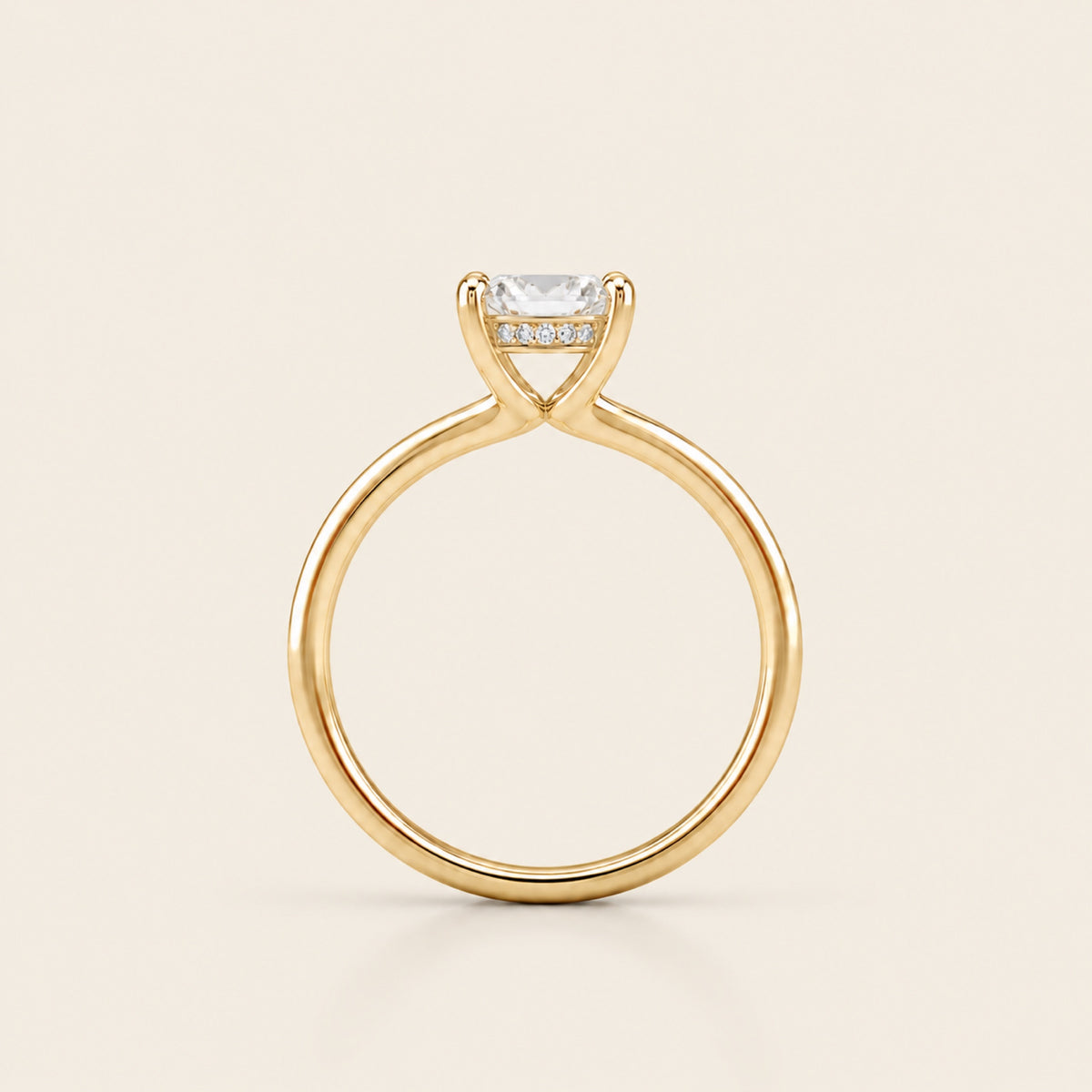 Anillo de Compromiso de Oro Amarillo 14k con Diamante Esmeralda de Laboratorio