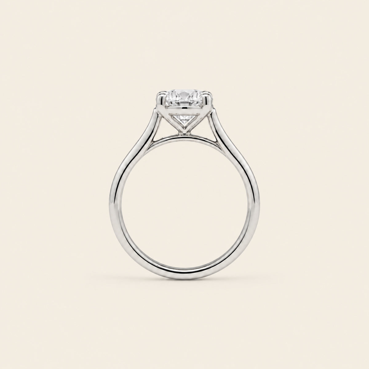 Anillo Solitario de Compromiso de Oro Blanco 14k con Diamante de Laboratorio