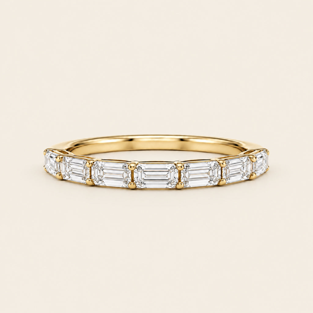 Churumbela de Oro Amarillo 14k con Diamantes de Laboratorio Corte Esmeralda