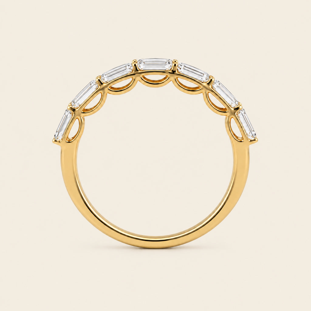 Churumbela de Oro Amarillo 14k con Diamantes de Laboratorio Corte Esmeralda