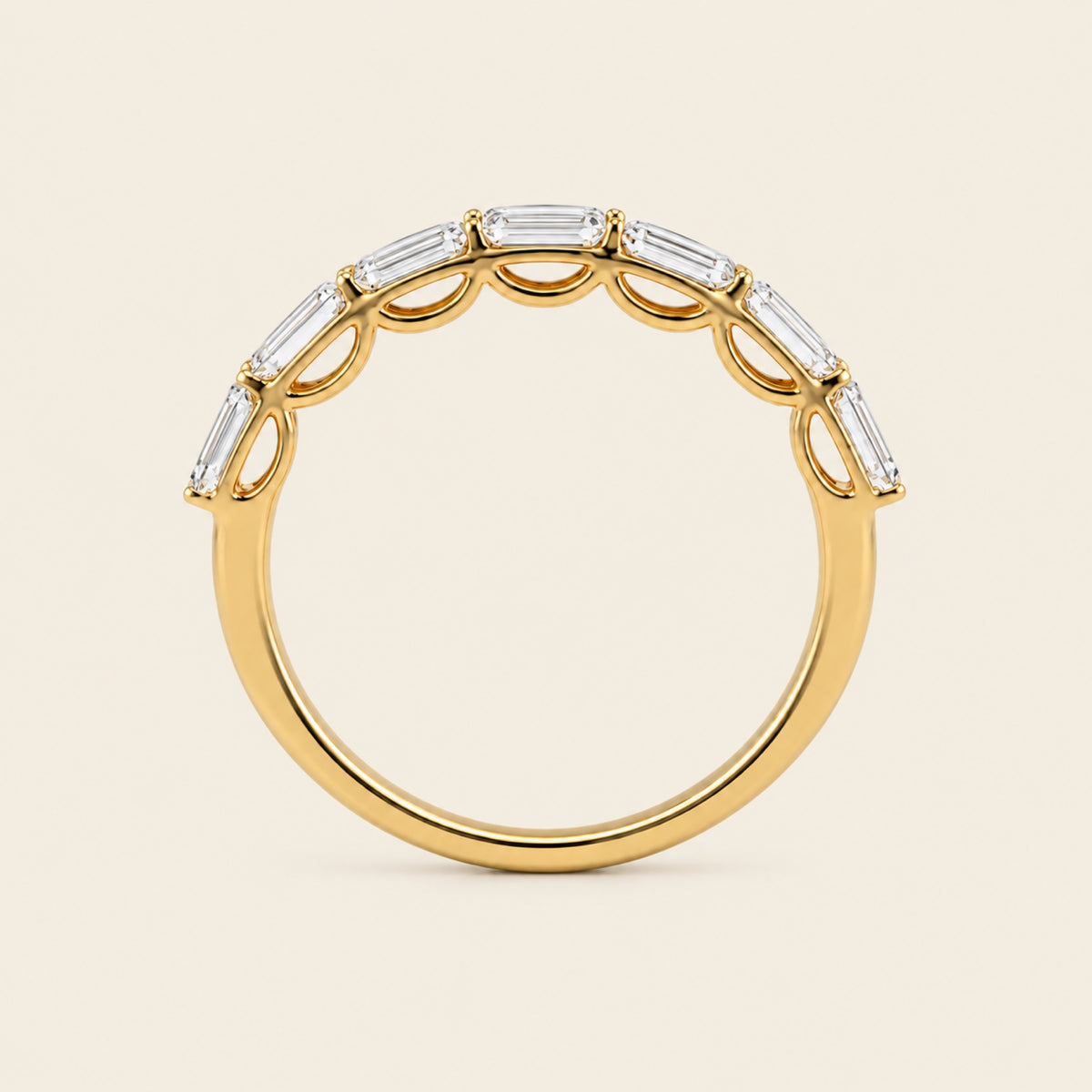 Churumbela de Oro Amarillo 14k con Diamantes de Laboratorio Corte Esmeralda