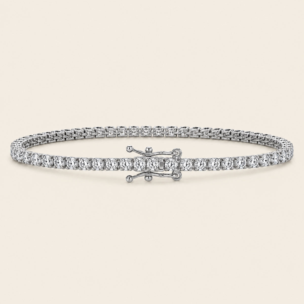 Pulsera Tenis de Oro Blanco 14k con Diamantes de Laboratorio
