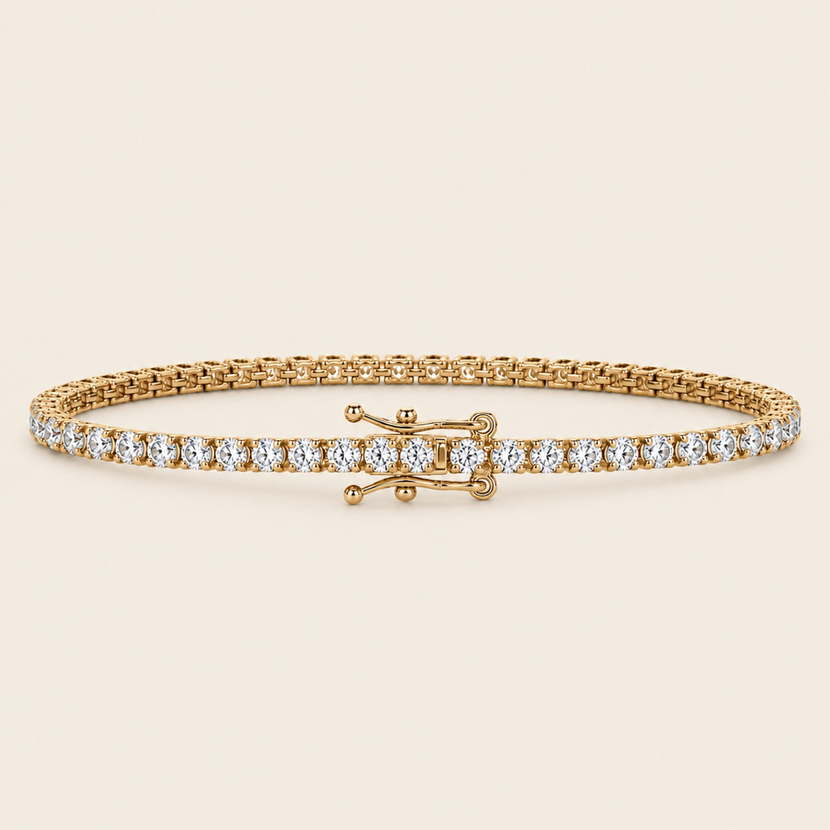 Pulsera Tenis de Oro Amarillo 14k con Diamantes de Laboratorio