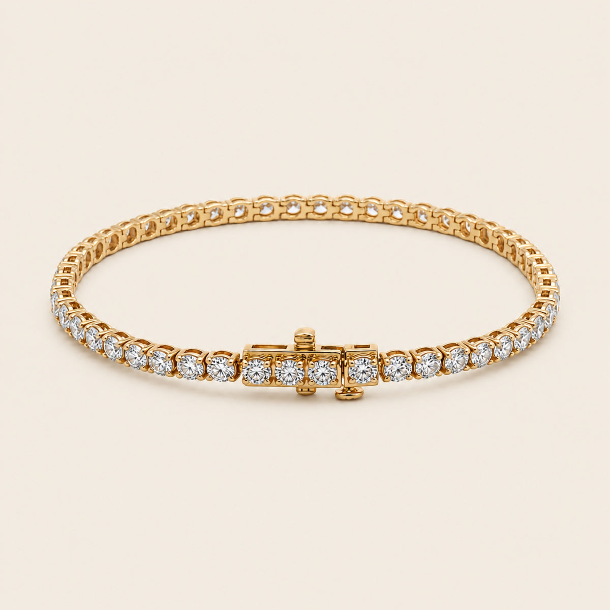 Pulsera Tenis de Oro Amarillo 14k con Diamantes de Laboratorio