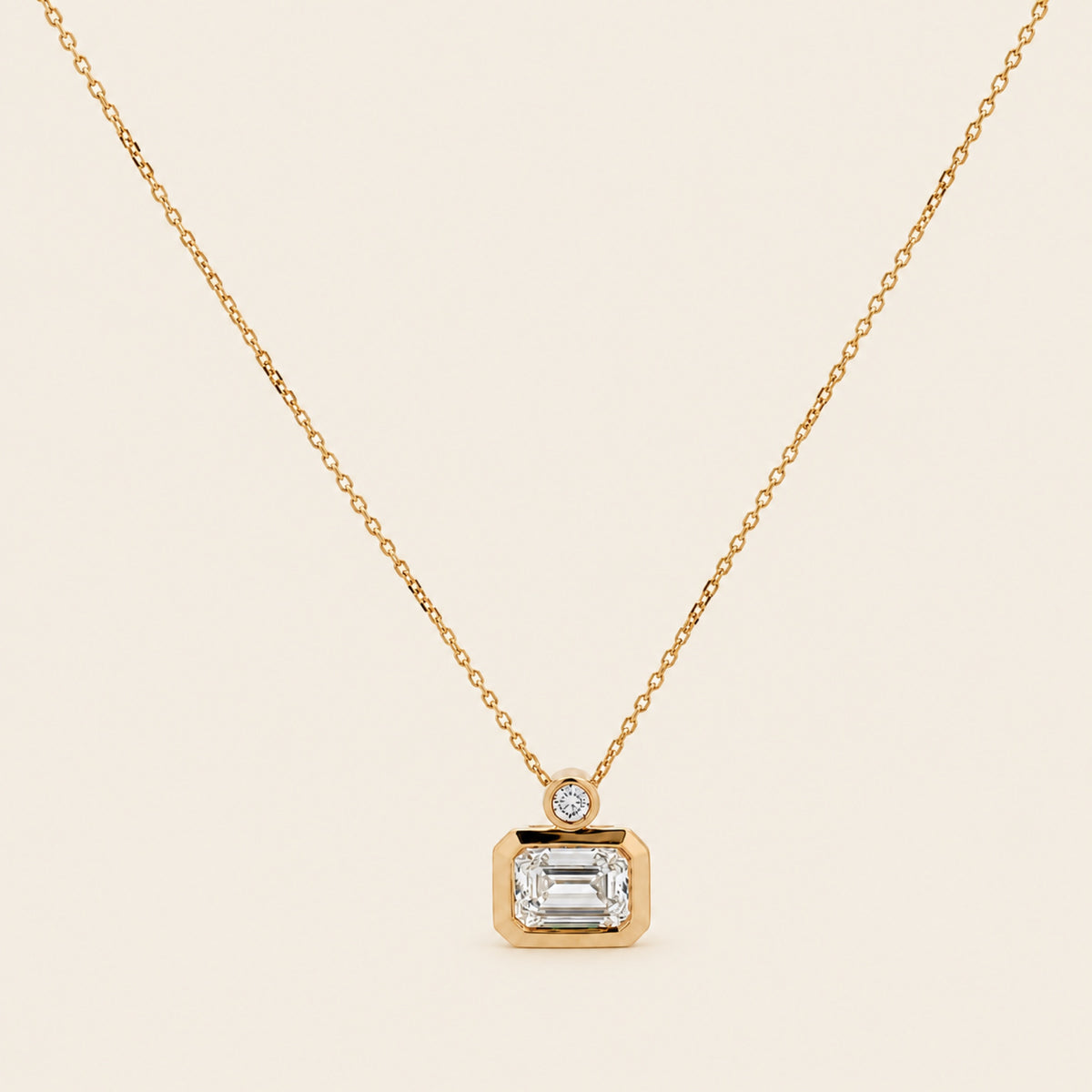Anaís – Collar de Oro Amarillo 14k con Diamante de Laboratorio