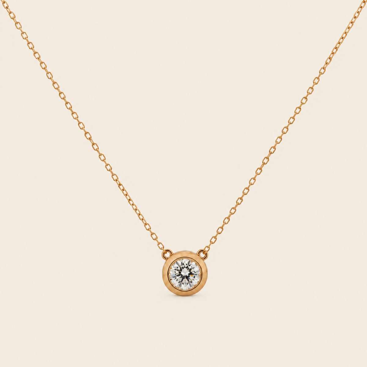 Delia – Collar de Oro Amarillo 14k con Diamante de Laboratorio