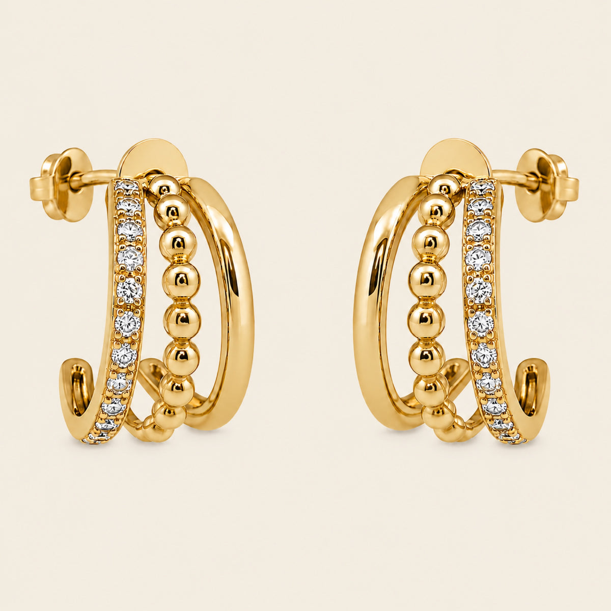 Diana – Arracadas de Oro Amarillo 14k con Diamante