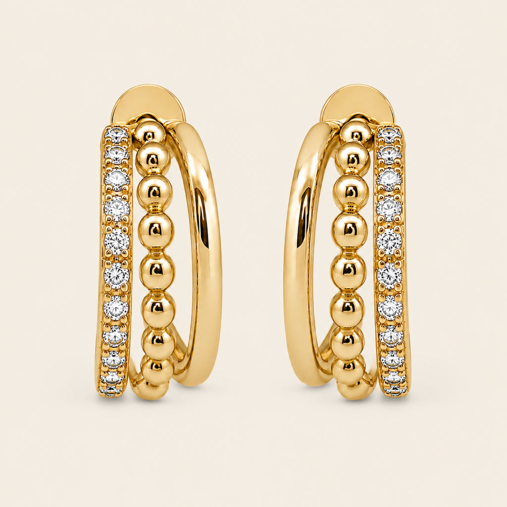 Diana – Arracadas de Oro Amarillo 14k con Diamante