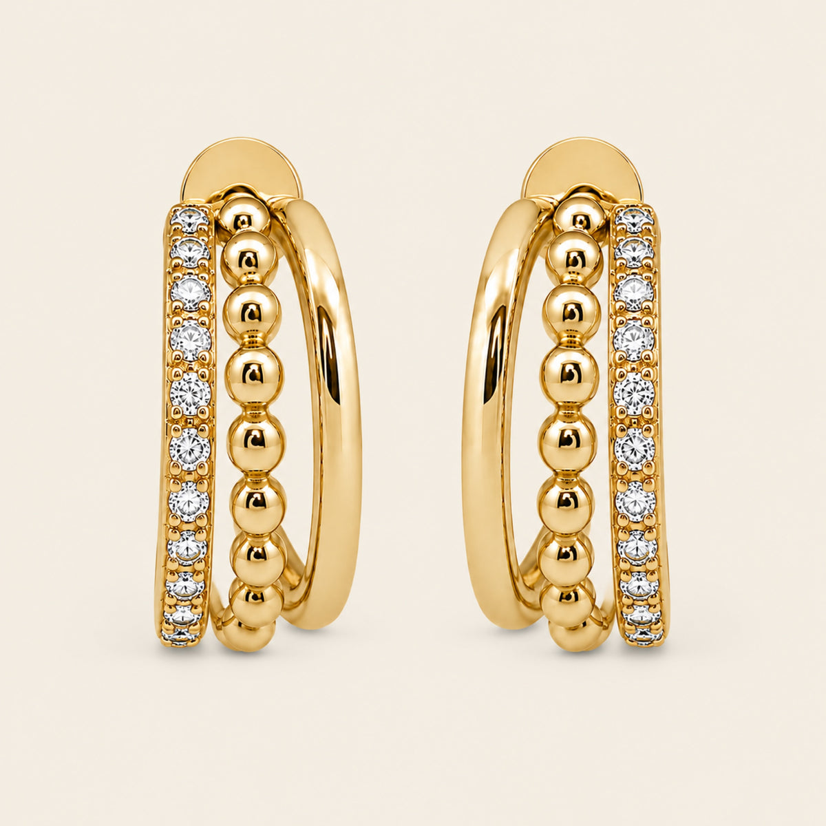 Diana – Arracadas de Oro Amarillo 14k con Diamante