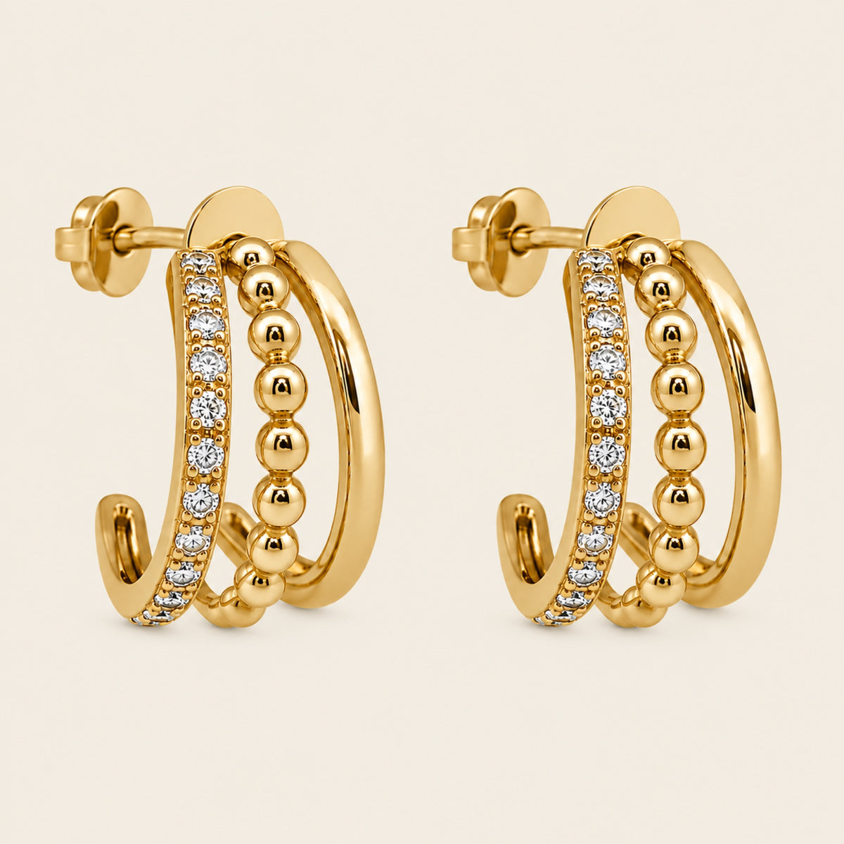 Diana – Arracadas de Oro Amarillo 14k con Diamante