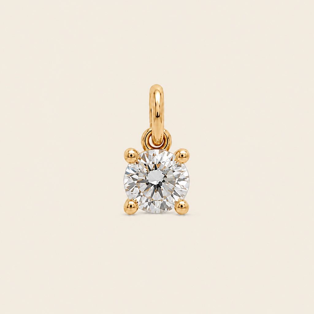 Gargantilla de Oro Amarillo 14k con Diamante de Laboratorio