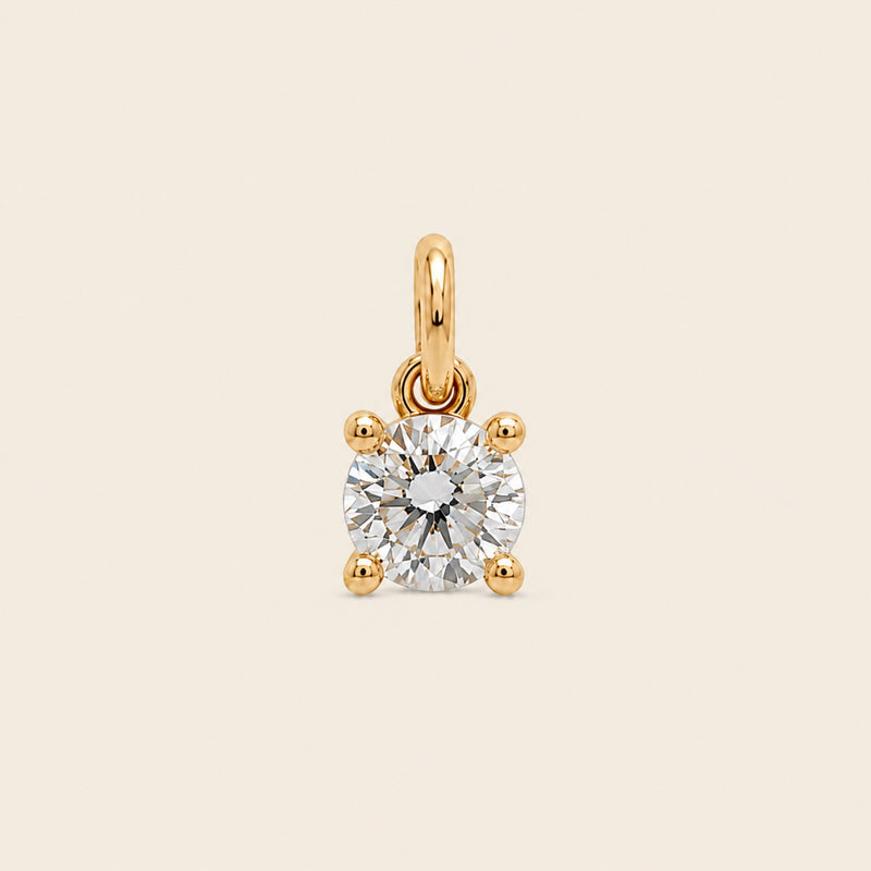 Gargantilla de Oro Amarillo 14k con Diamante de Laboratorio