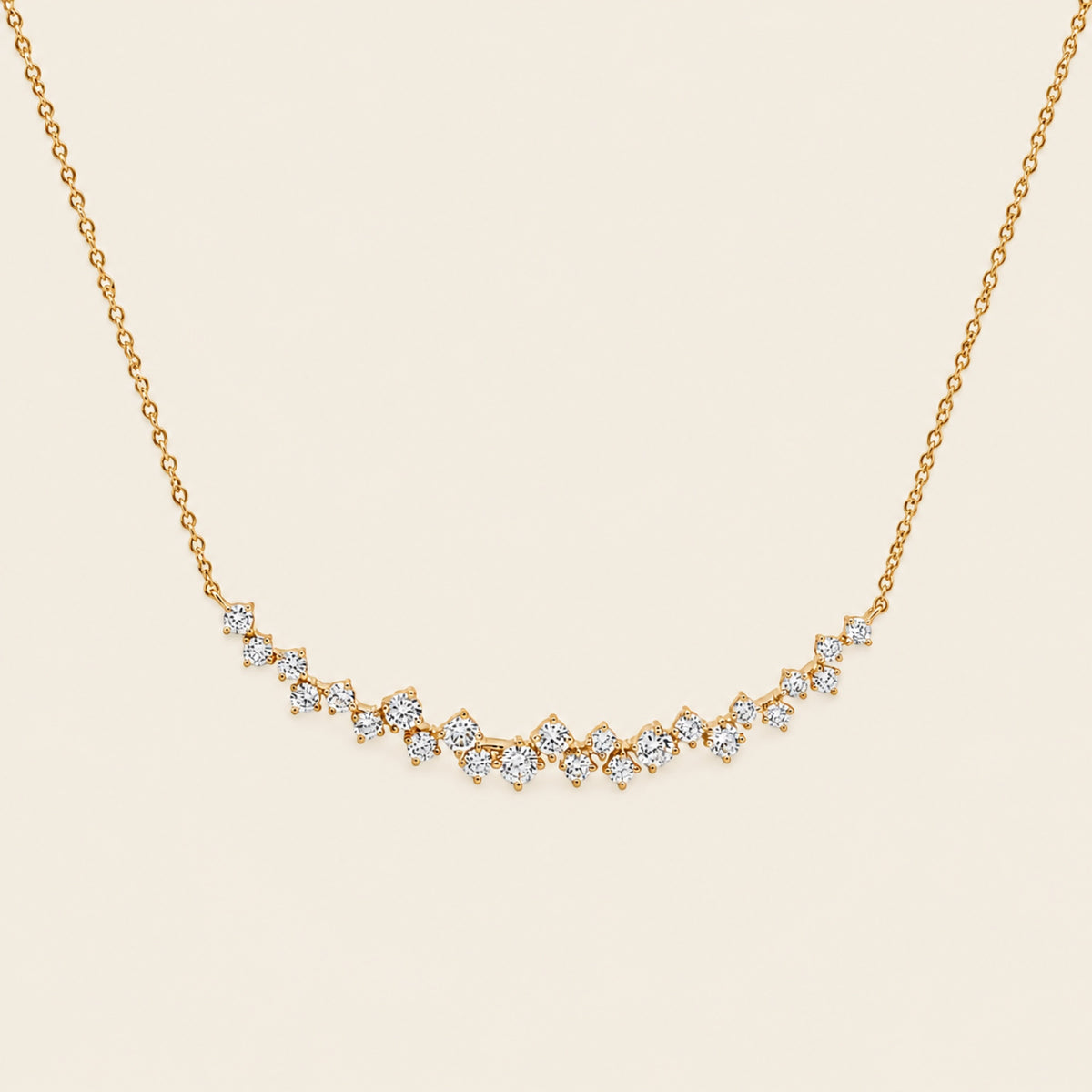 Destello – Gargantilla de Oro Amarillo 14k con Diamantes de Laboratorio Dispersos