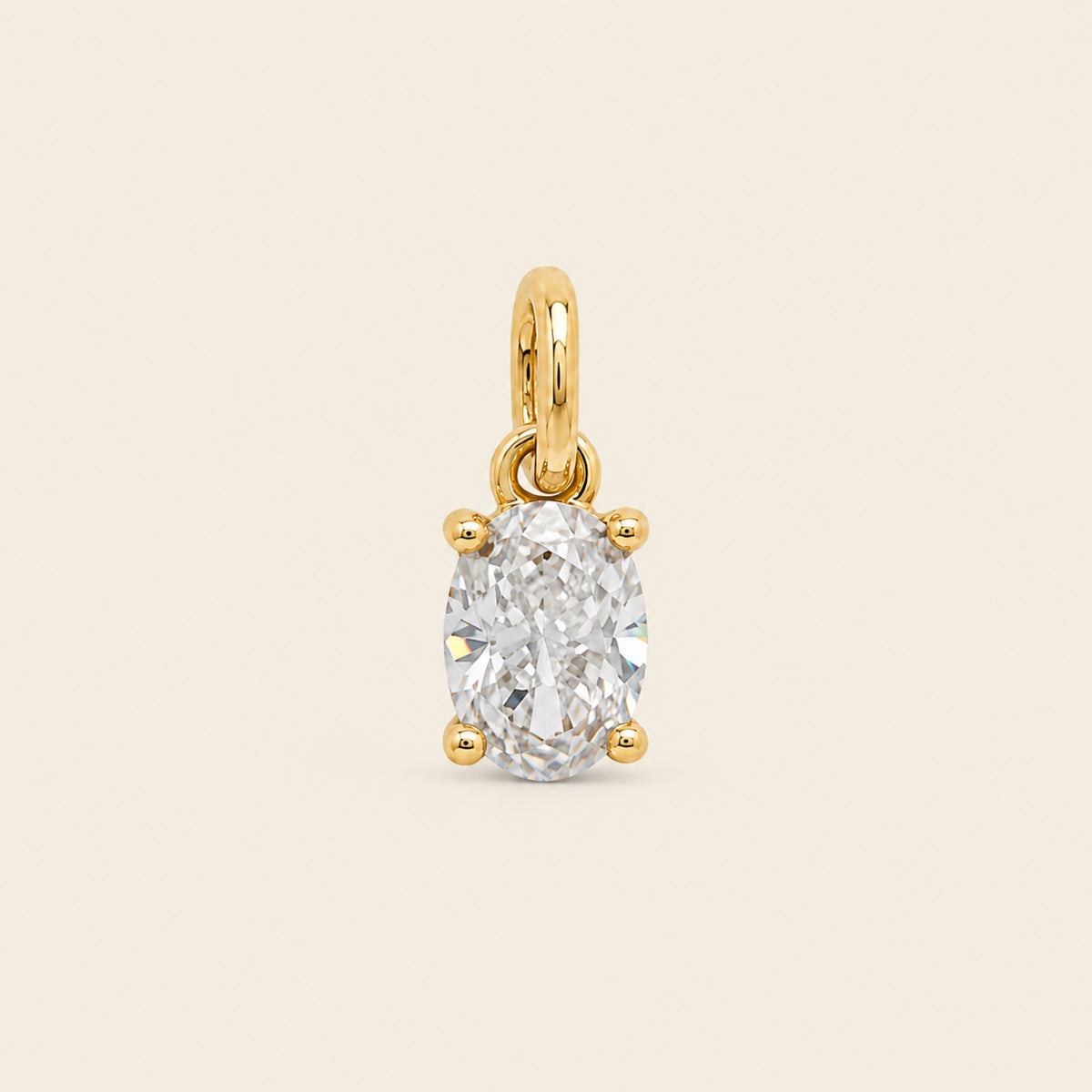 Gargantilla de Oro Amarillo 14k con Diamante Ovalado de Laboratorio