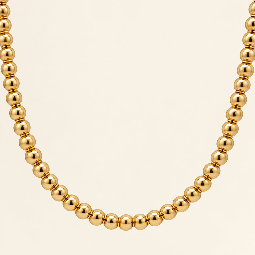 Gargantilla de Oro Laminado con Esferas