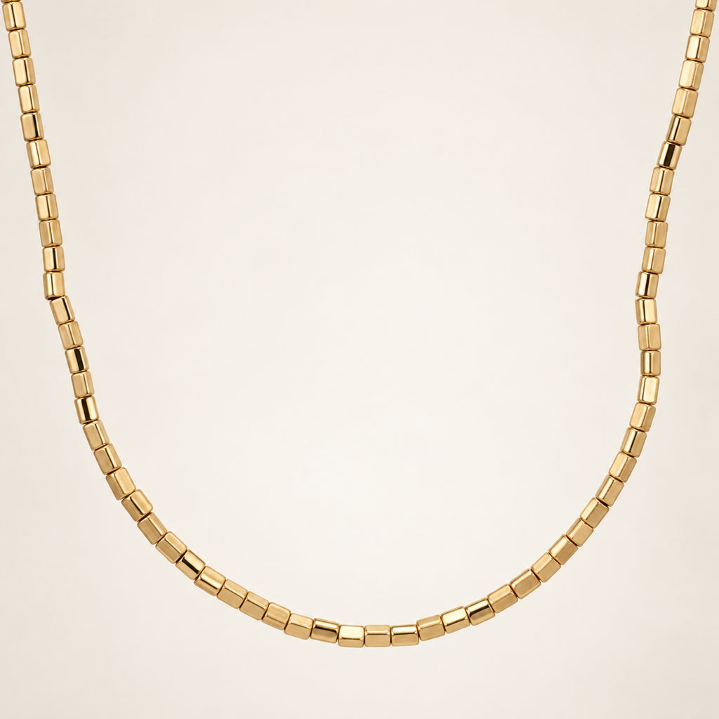 Collar de Oro Laminado con Cilindros