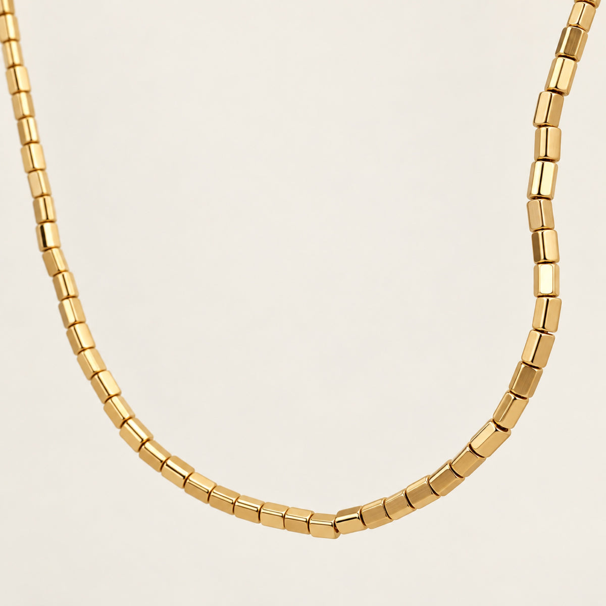 Collar de Oro Laminado con Cilindros