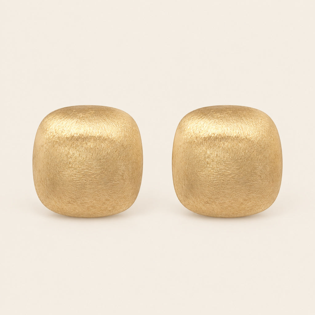 Aretes Cuadrados de Oro Laminado Texturizado