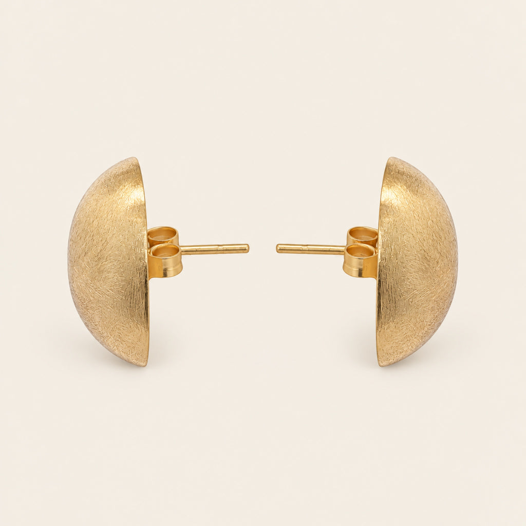Aretes Cuadrados de Oro Laminado Texturizado