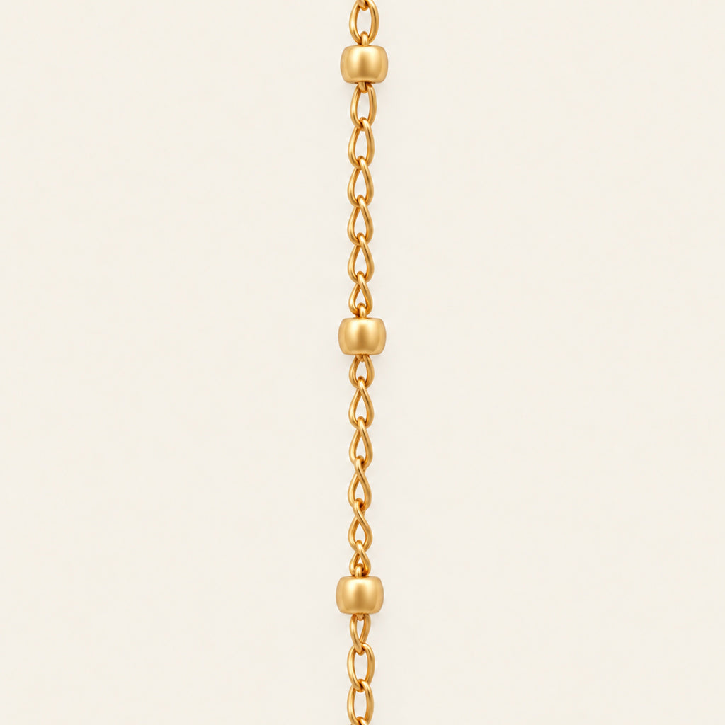 Collar de Oro Laminado con Piedra de Resina y Gotas