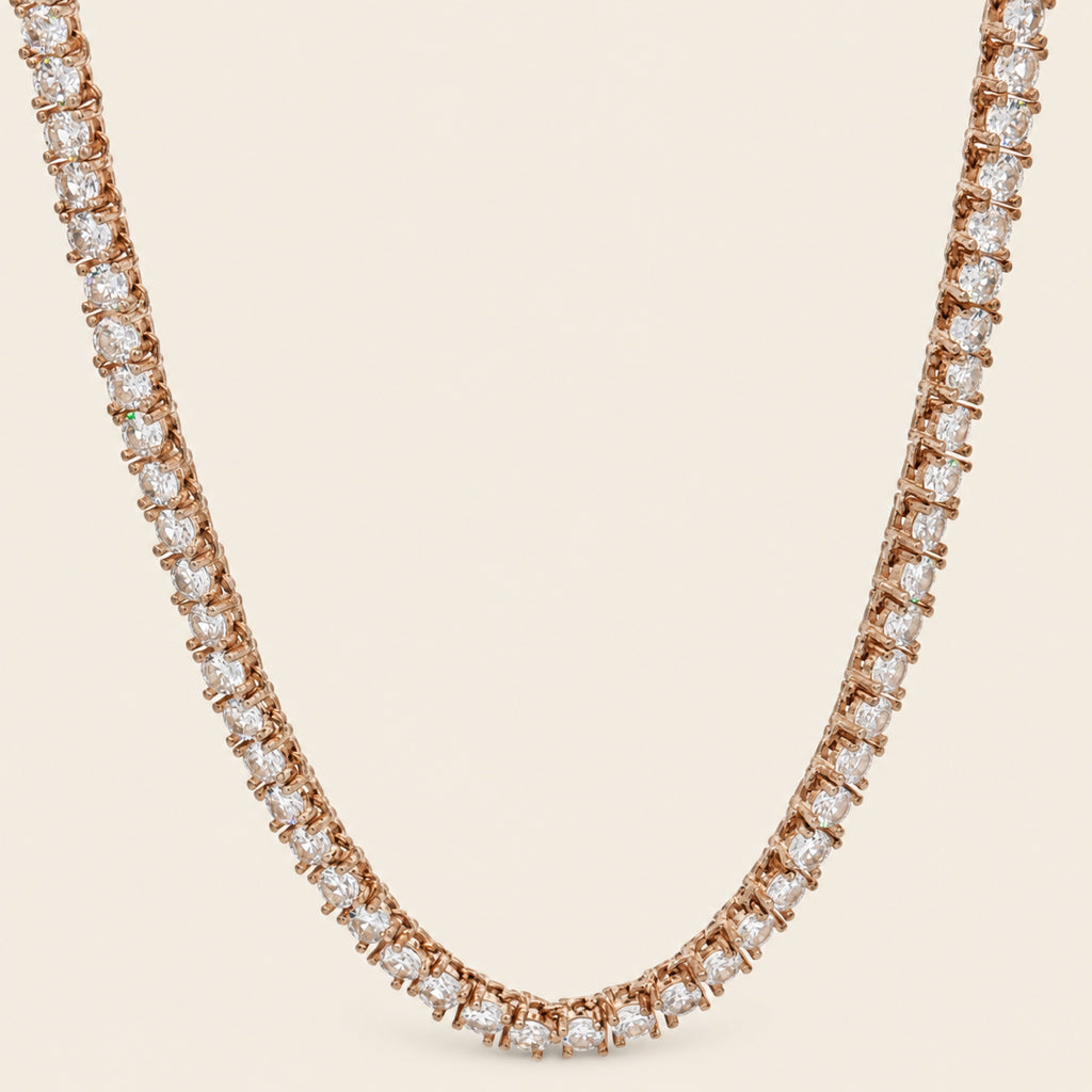 Collar Tennis de Plata 925 Dorada con Circonias